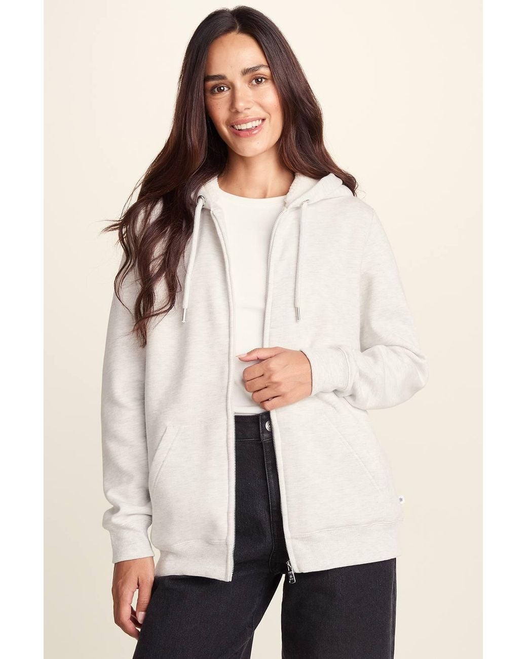 TOG24 Natural 'Bradshaw' Supersoft Sherpa Lined Zip Hoodie