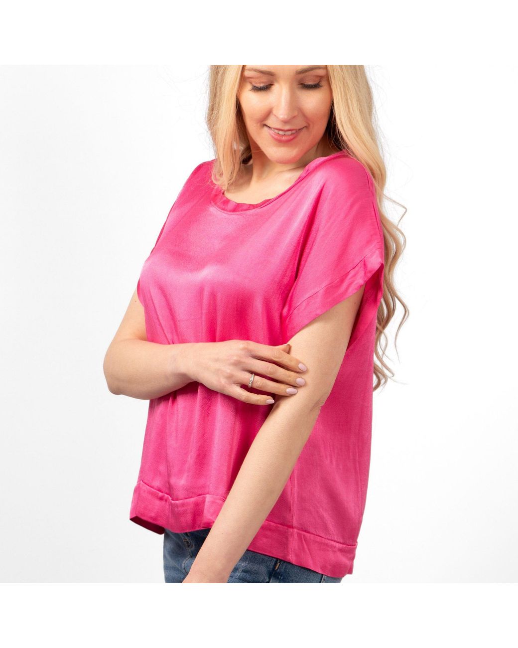 SARTA Pink Emme Short Sleeve Box Top
