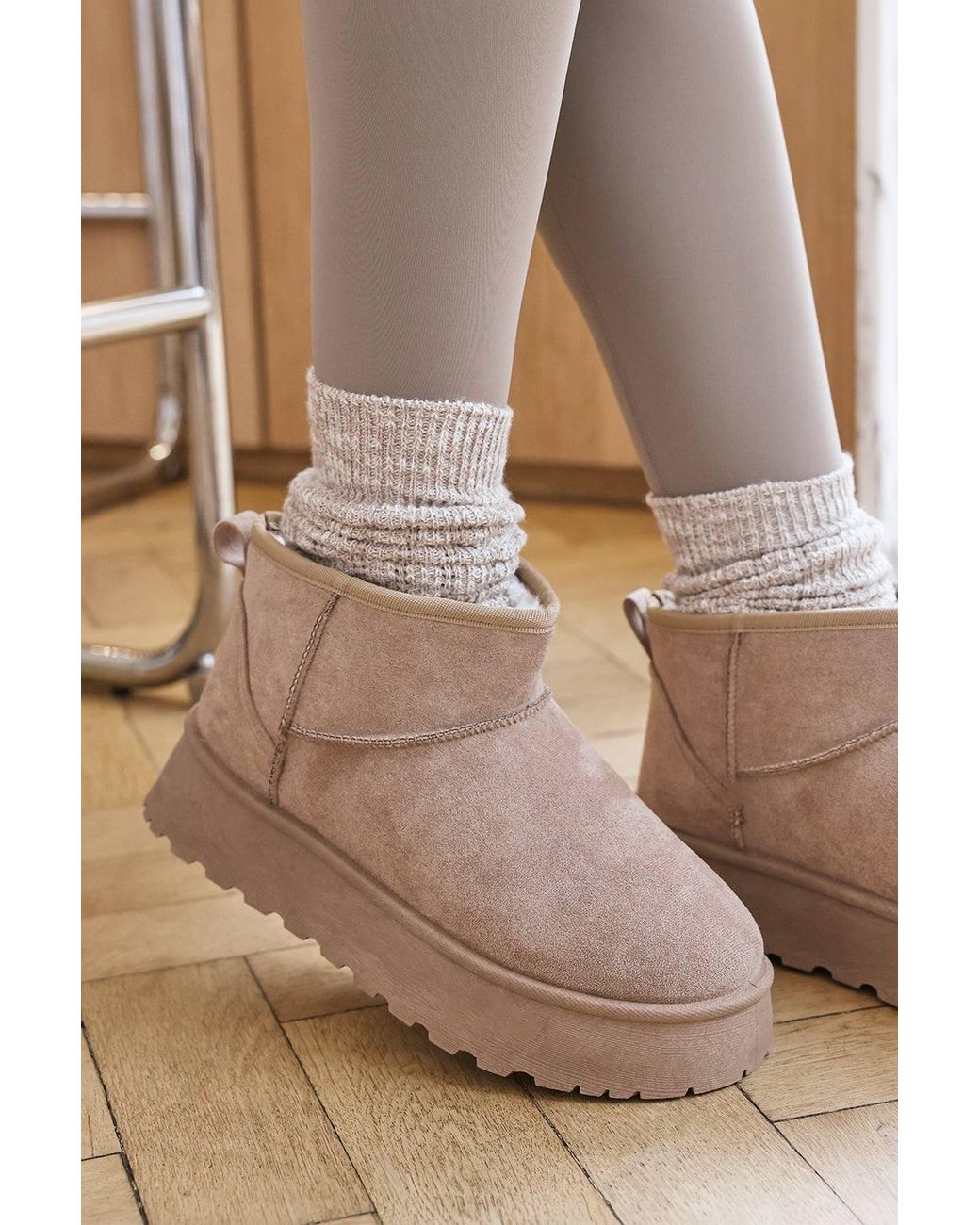 Where's That From Brown 'Jovina' Platform Ankle Boots With Faux Fur Lining