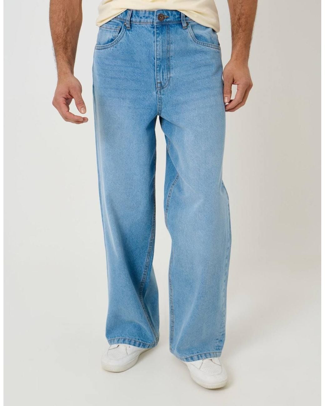 Threadbare Blue Baggy Fit Jeans for men