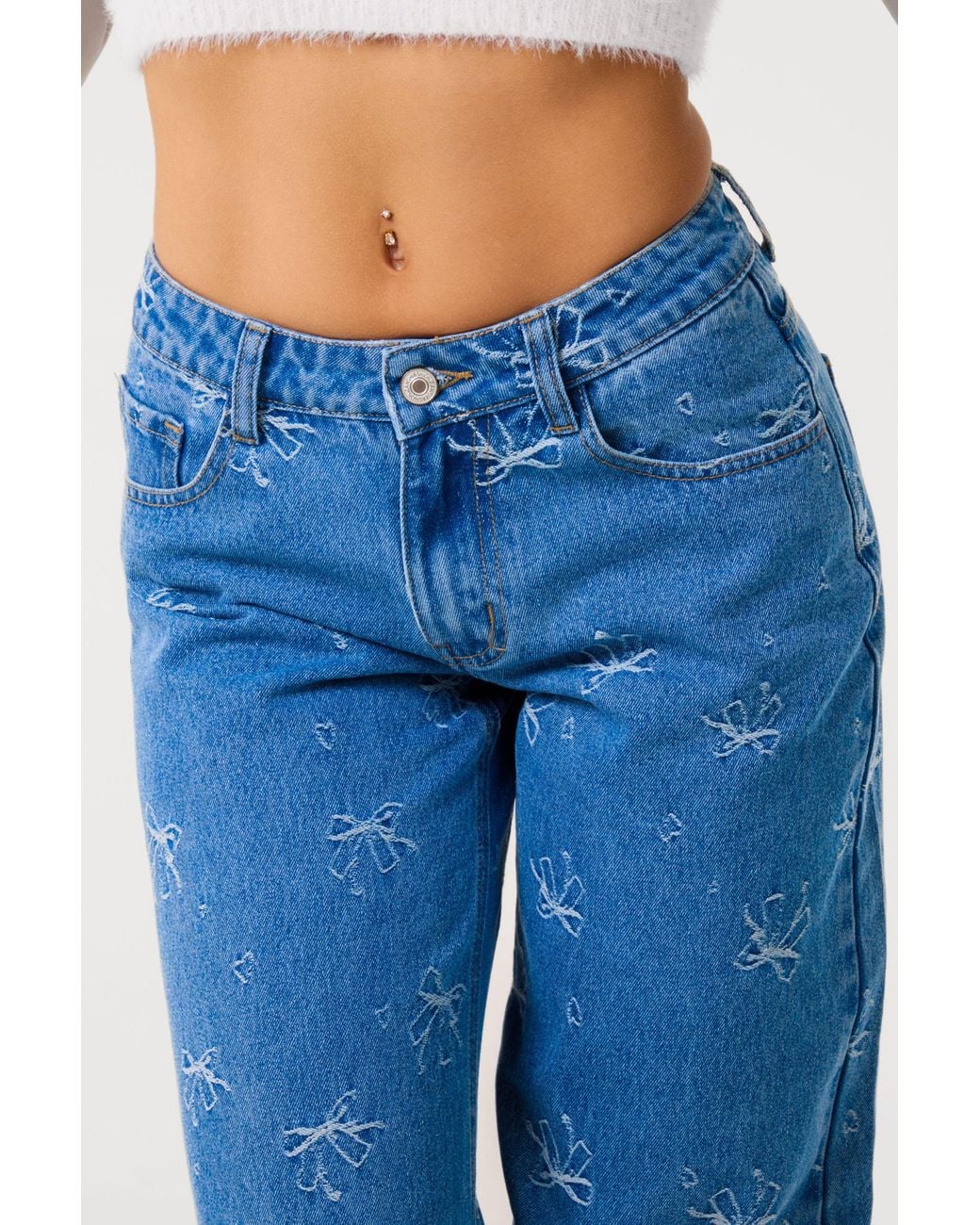 Pink Vanilla Blue Ribbon Bow Jeans