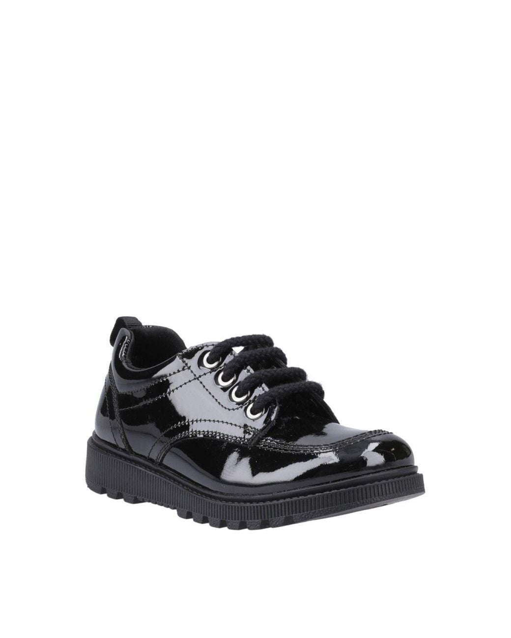 Hush Puppies Black Keeley Lace Up Patent Junior