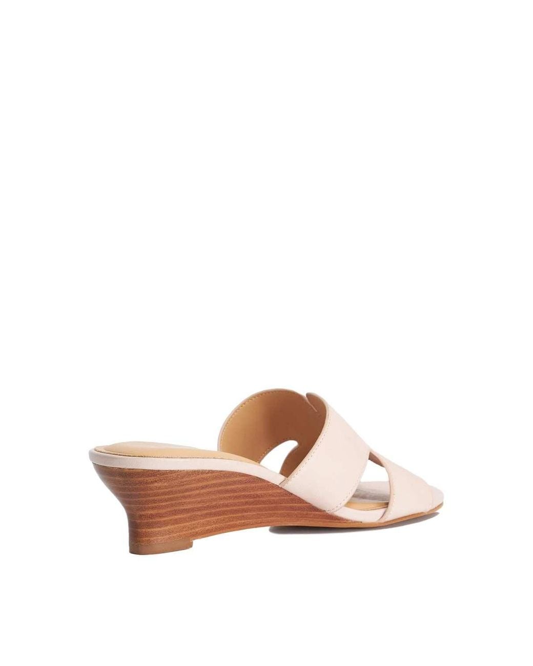 Dune Pink Wide Fit 'Kacie' Leather Wedges
