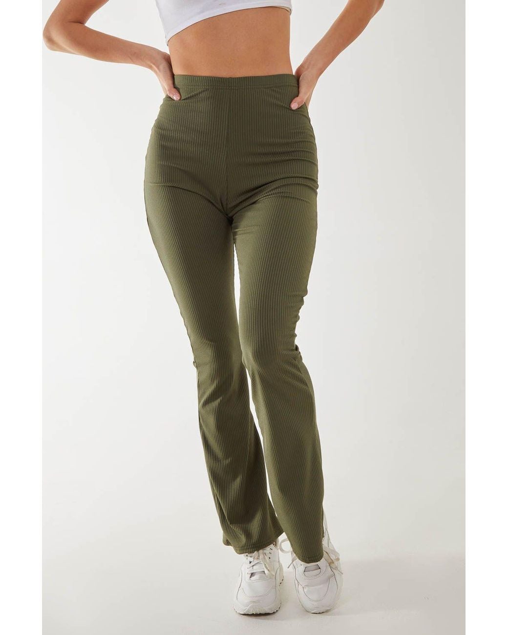 Pink Vanilla Green Ribbed Leggings