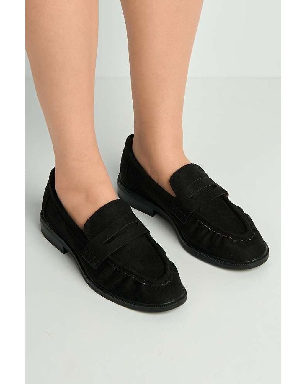 Miss Diva Black Haisley Plain Silp On Loafer With Band