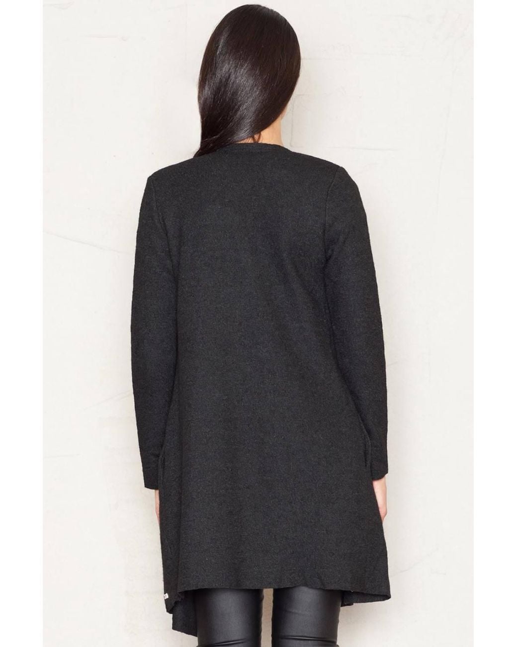 Love Lace Blue Warm Wool Knit Jacket With Shoulder Pads
