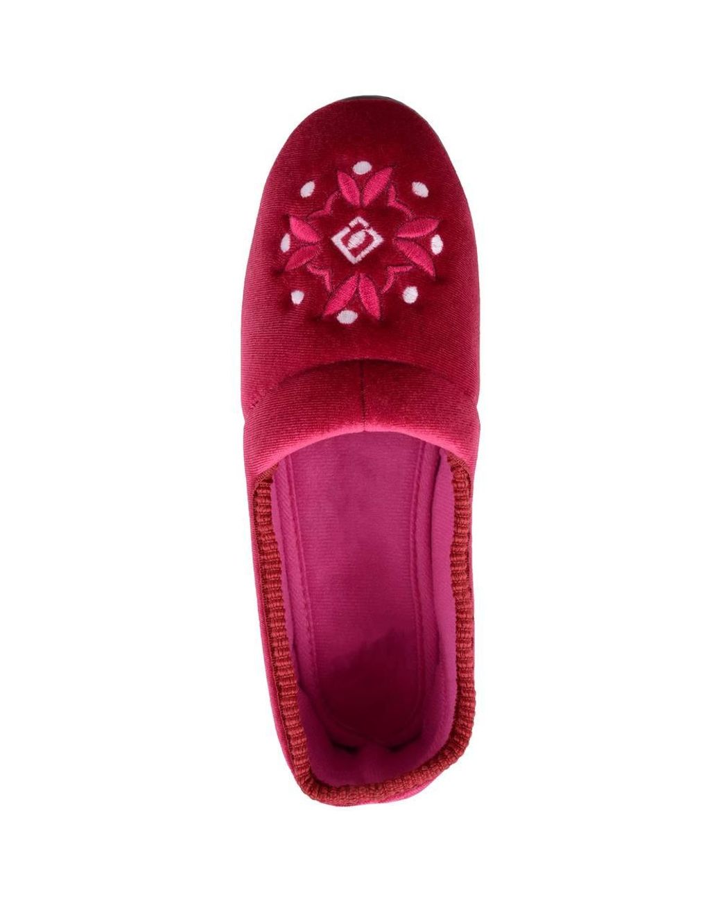 Absolute Footwear Pink Smooth Velour Style Slip On Slippers/Indoor Shoes