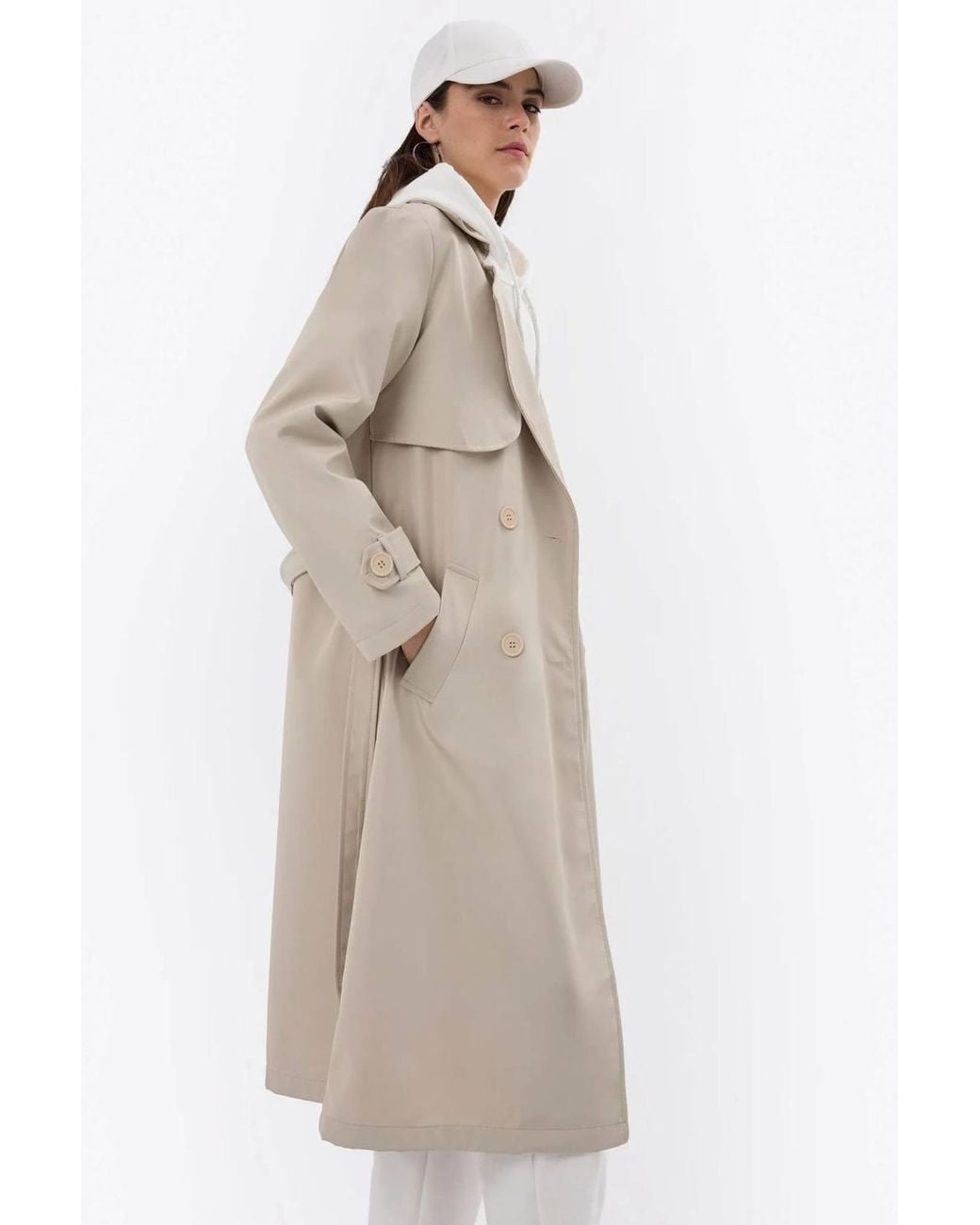 Hiccup Natural Trench Coat With Belt