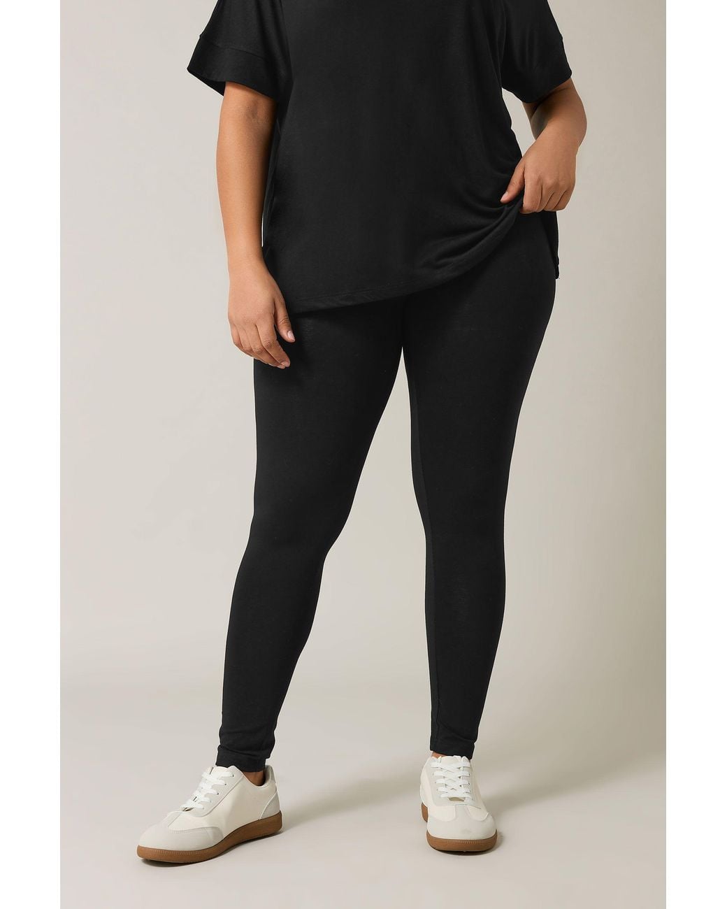 Evans Black 2 Pack Cotton Stretch Leggings