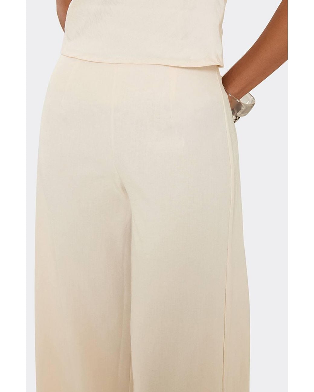 EGO White Wide Leg Low Rise Trousers