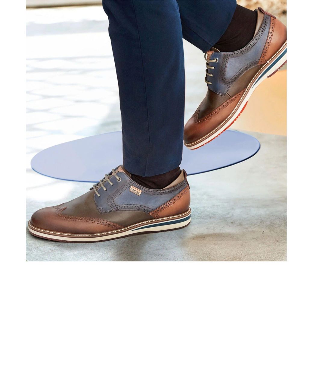 Infinity Leather Brown Pikolinos Leather Brogue Lace-Up Oxford Shoes for men