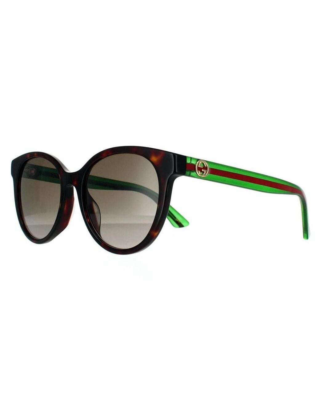 Gucci Brown Round Havana With & Gradient Sunglasses