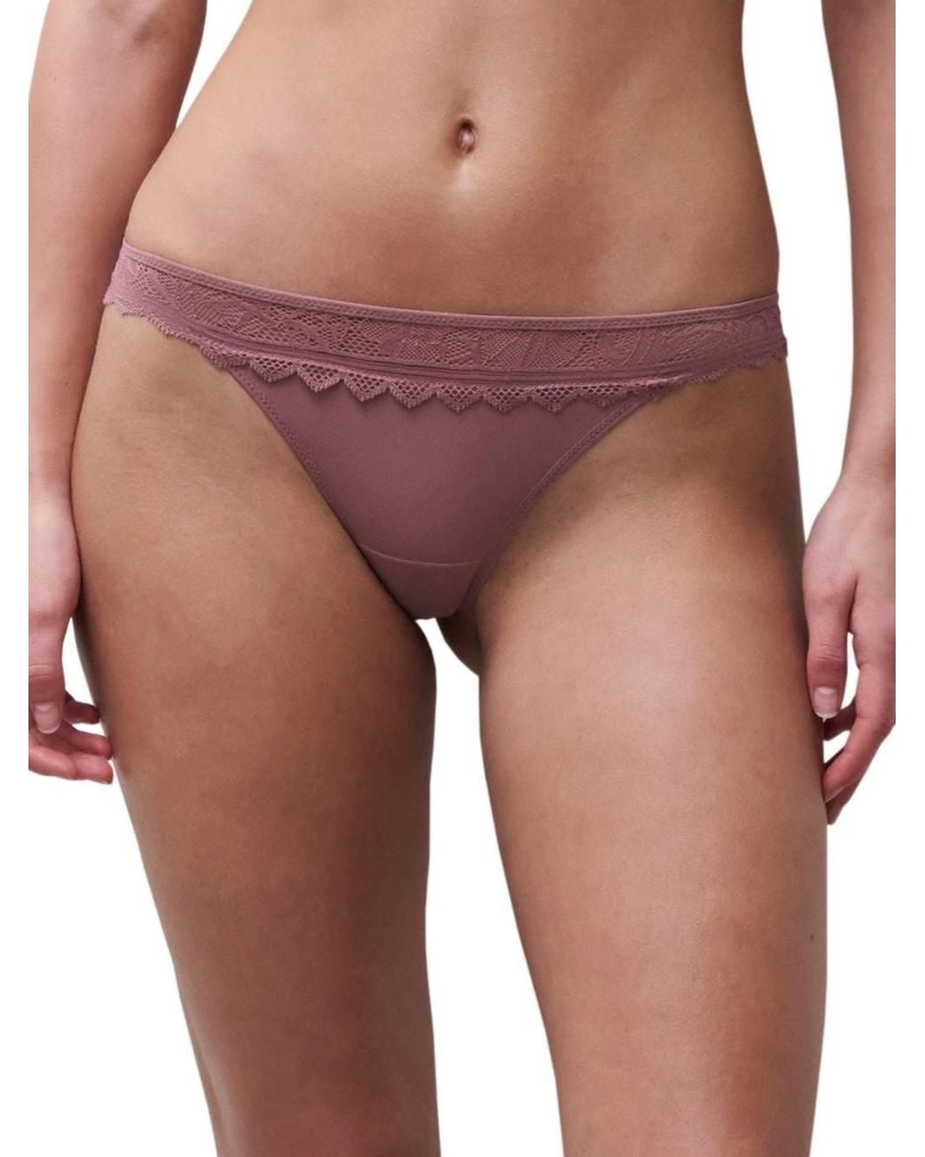 Chantelle Purple Easy Feel Floral Touch Tanga
