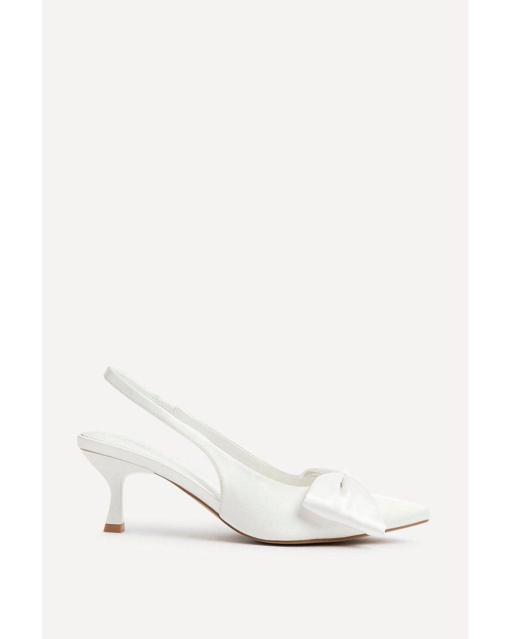 Linzi White Merlot Bridal Satin Bow Court Heels