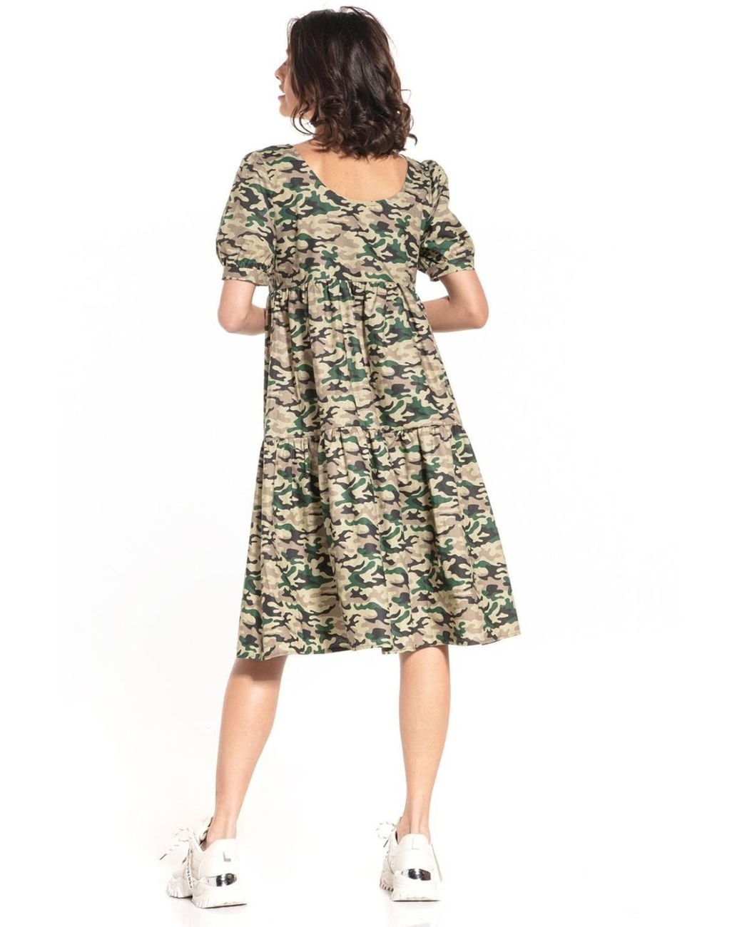 Love Lace Multicolor Midi Boat Neck Short Sleeve Dress
