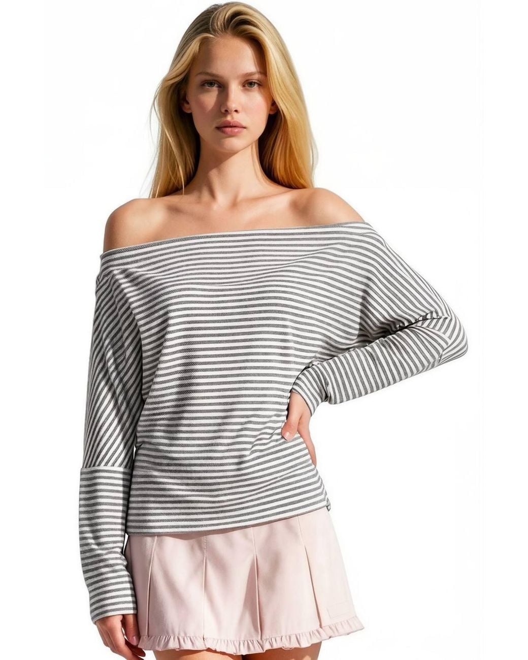 Busem Gray Viscose-Lycra Blouse