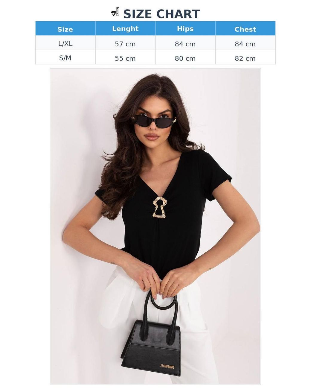 Love Lace Black Fitted V Neck Short Sleeve Blouse With Metal