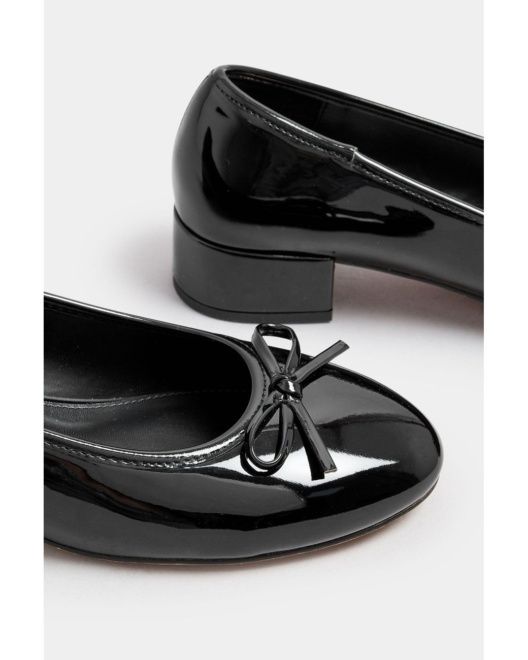 Long Tall Sally Black Heeled Ballet Pumps