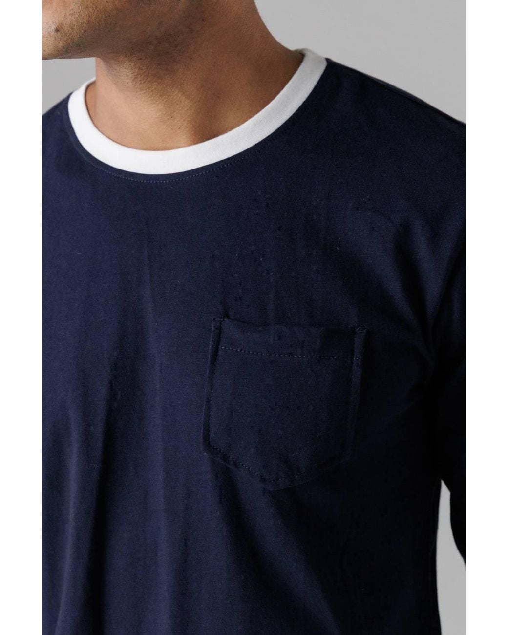 Tokyo Laundry Blue Cotton Crew Neck Pyjama Set for men