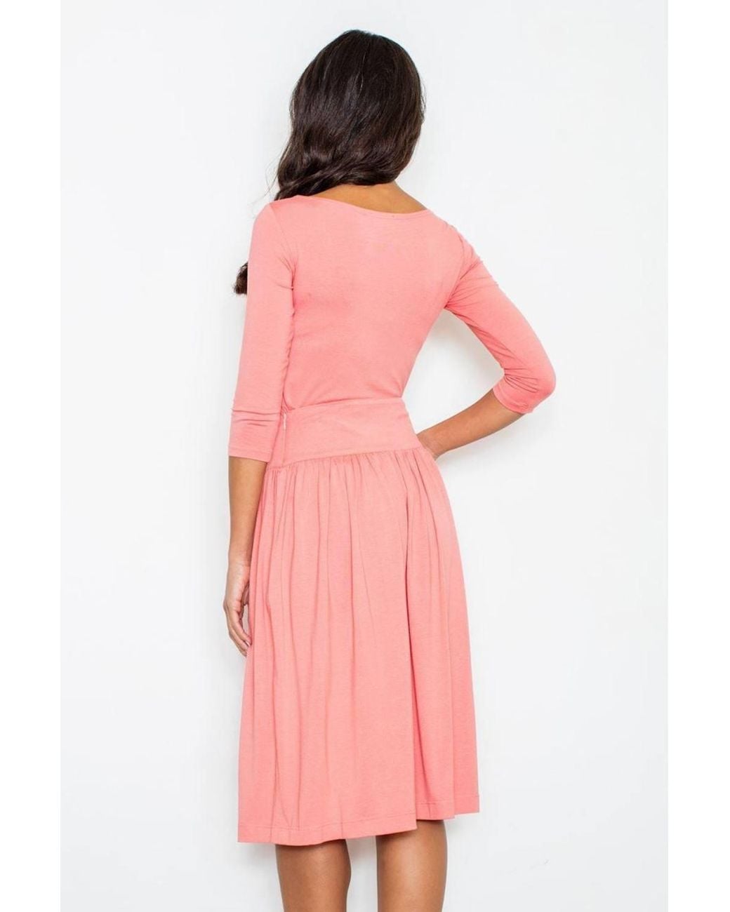 Love Lace Pink Elegant Boat Neck Blouse & Skirt Set