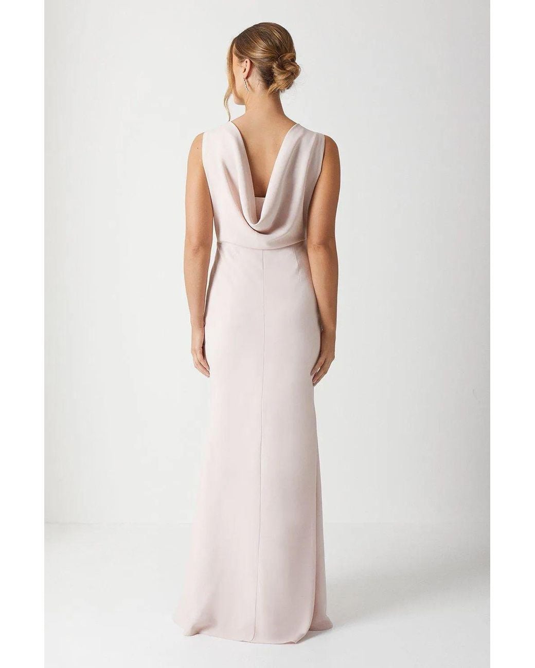 Coast Pink Honoured Sleeveless Cowl Back Maxi Bridesmaid Dress