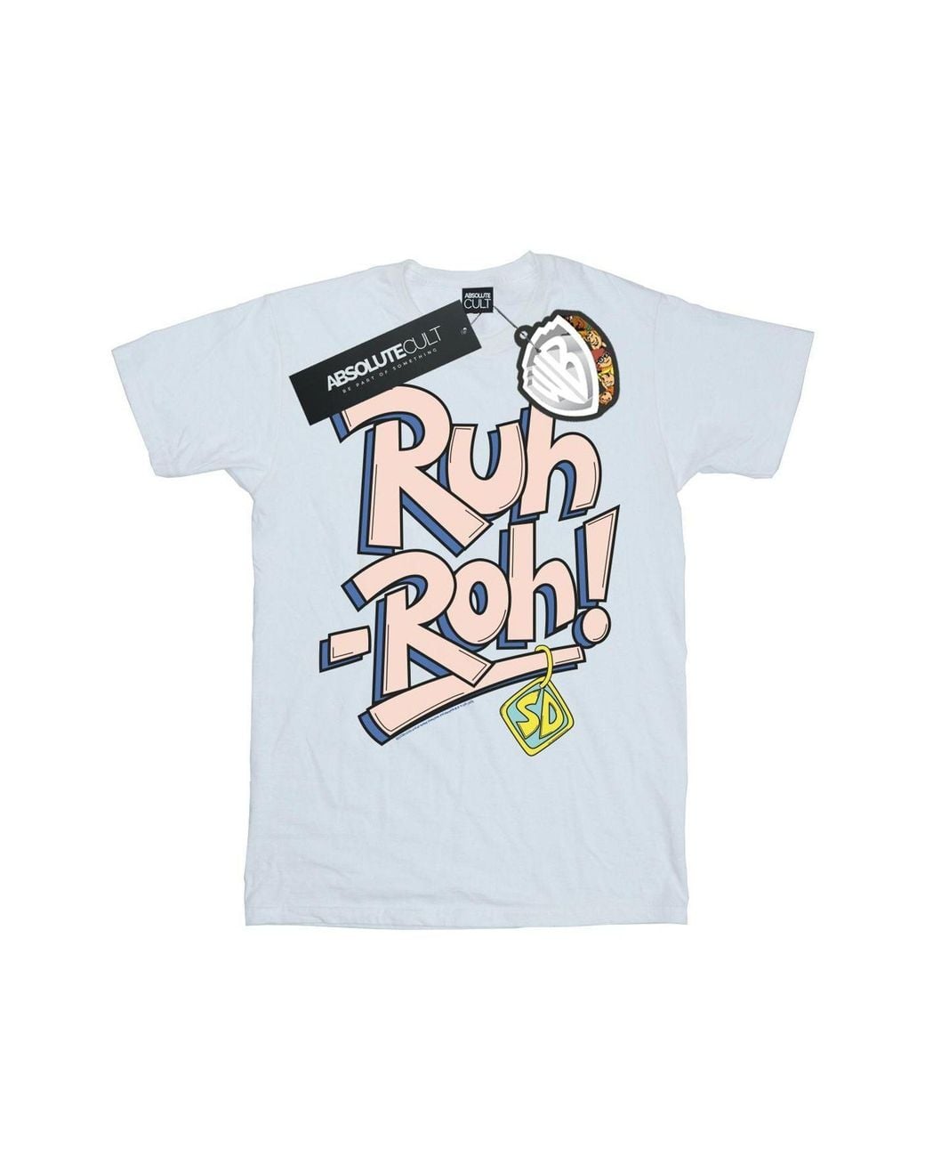 Scooby Doo White Ruh-Roh Dog Tag T-Shirt for men