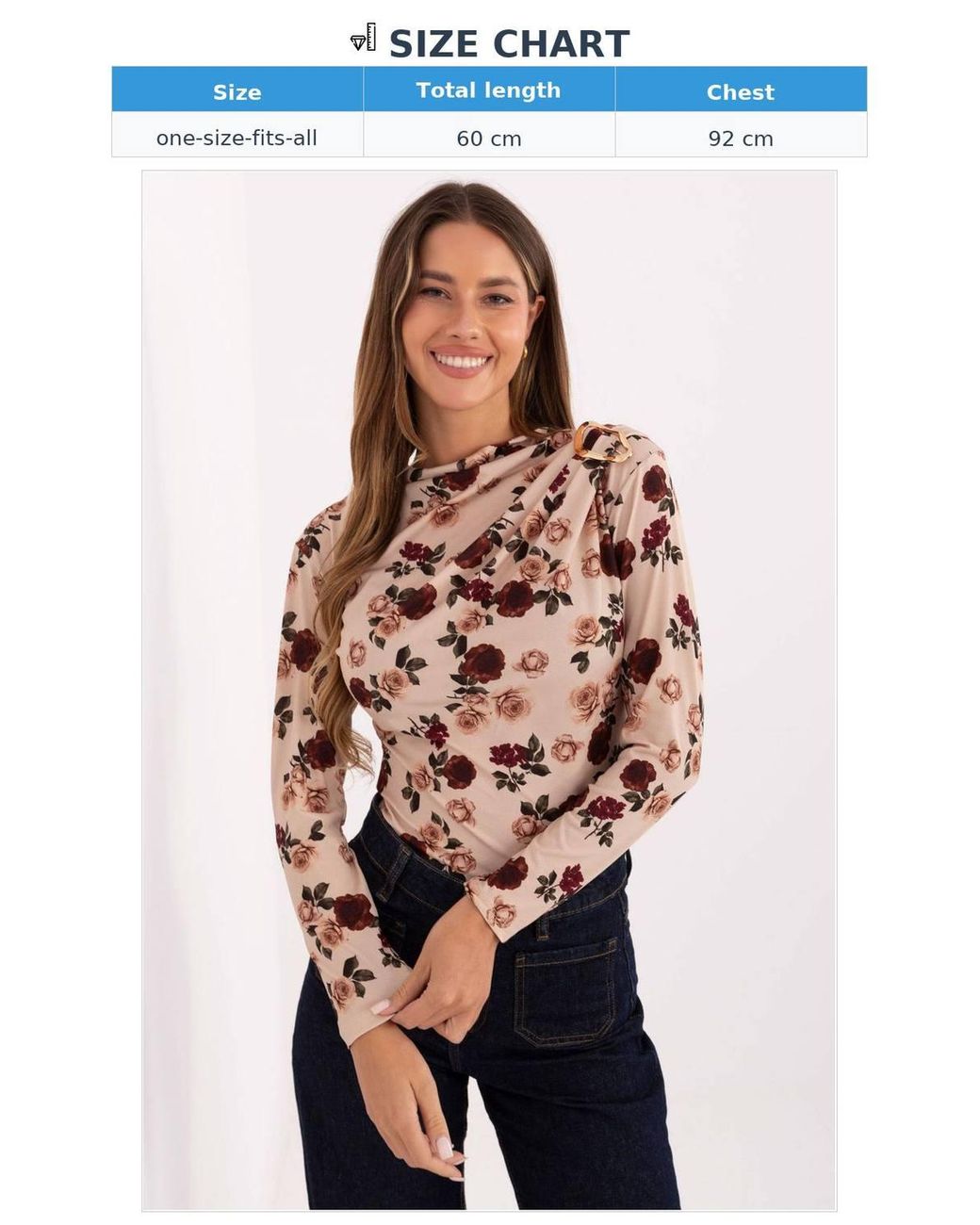 Love Lace Natural Elegant Floral Fitted Blouse With Metal Pleat