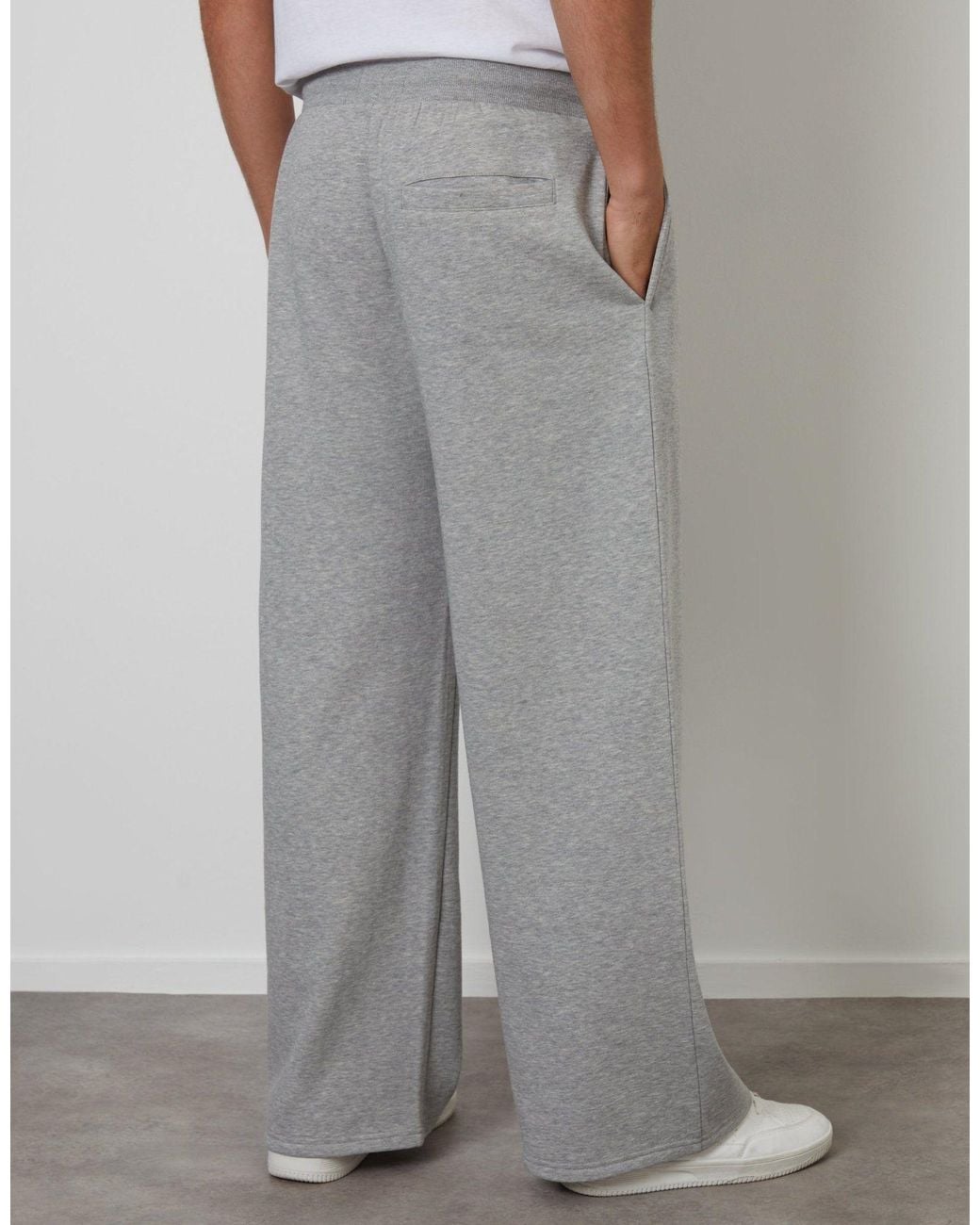 Threadbare Gray Wide Leg Joggers for men