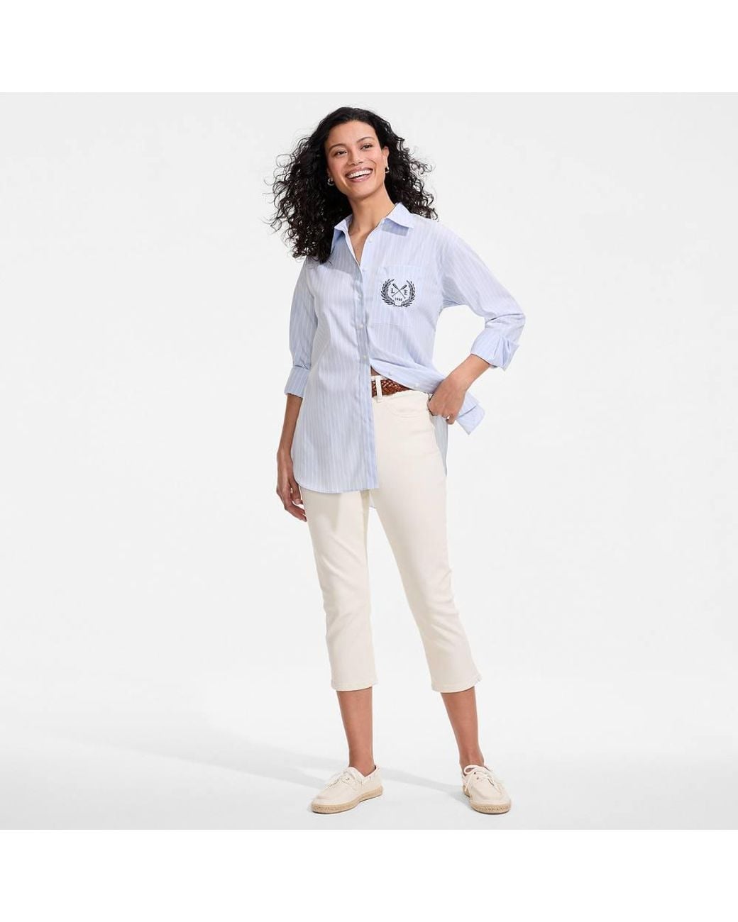 Lands' End Blue All-Day Coolmax Capri Jeans