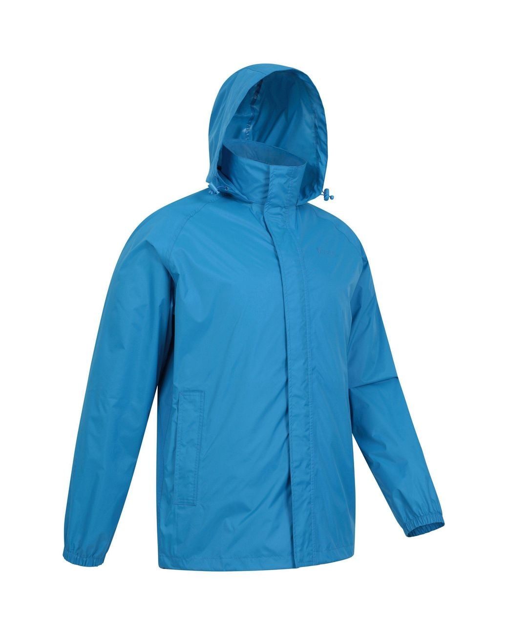 Mountain Warehouse Blue 'Pakka Ii' Waterproof Packable Breathable Hooded Full Zip Jacket for men