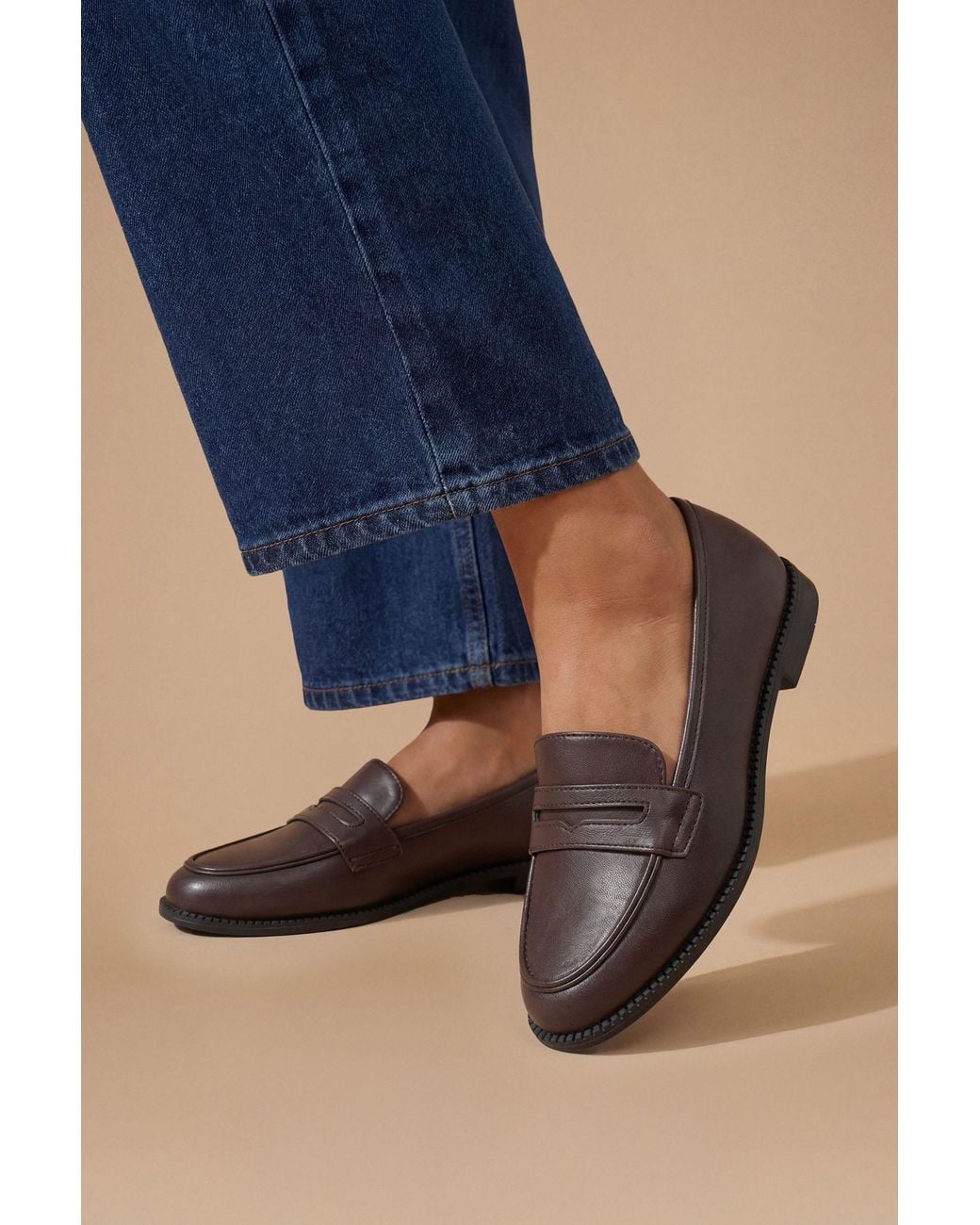 Dorothy Perkins Blue Wide Fit Lara Penny Loafers