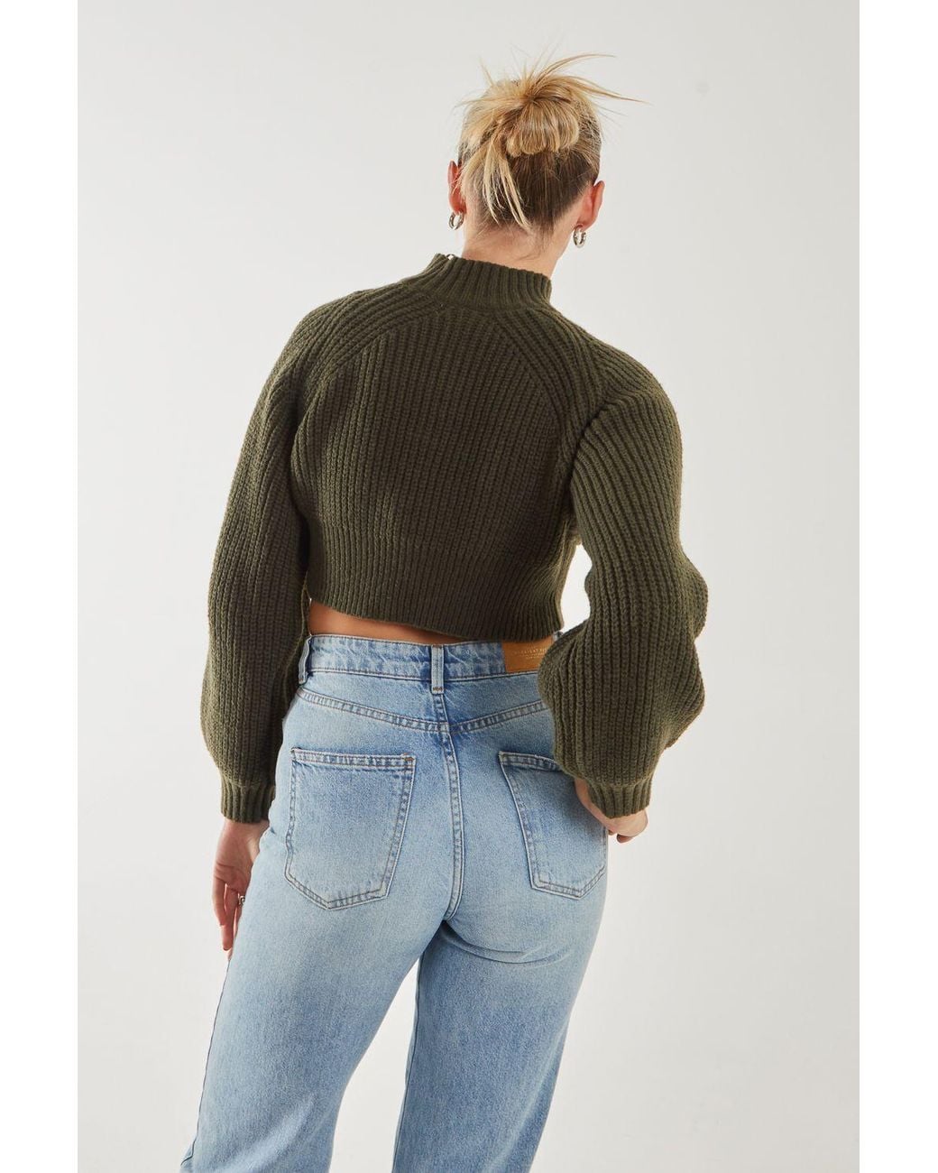 Pink Vanilla Green High Neck Knitted Jumper