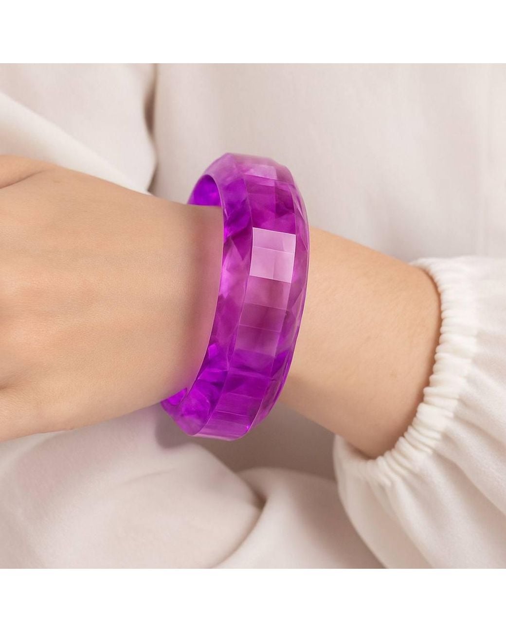 Michael Nash Jewelry Pink Susanna Fuchsia Faceted Acrylic Bangle
