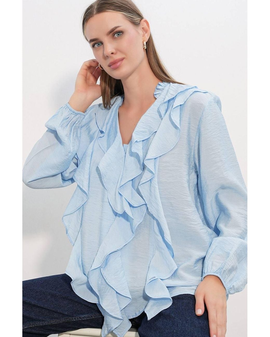Bigdart Blue Viscose Nylon Shirt
