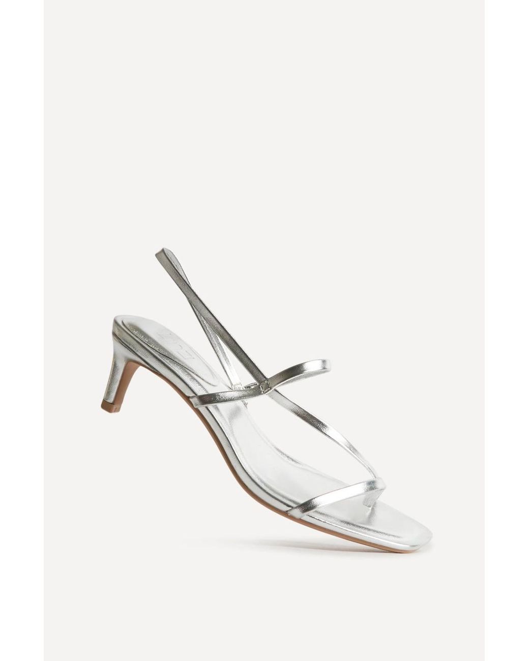 Linzi White Mode Faux Leather Heeled Sandals