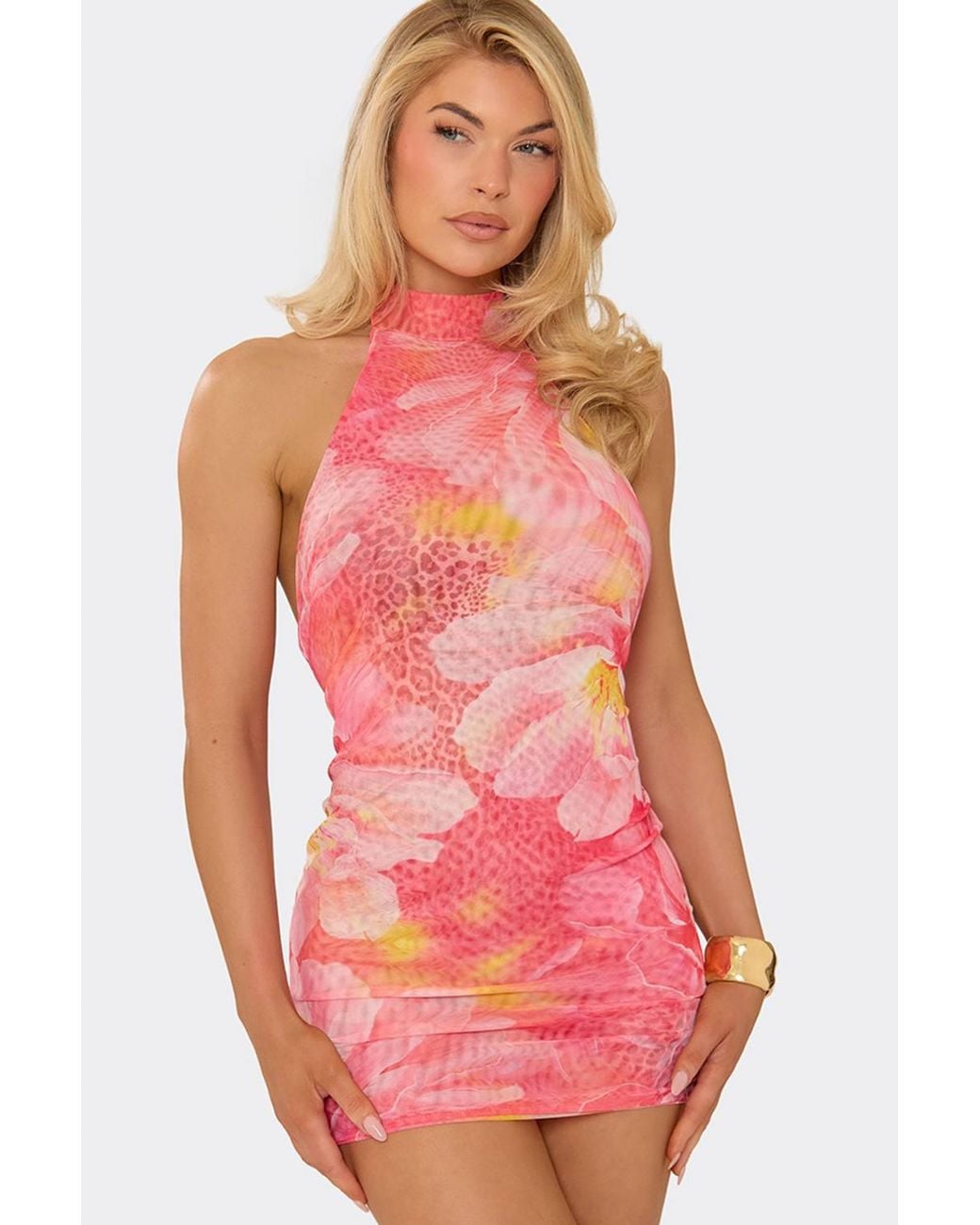 EGO Pink Sleeveless Open Back Mini Dress