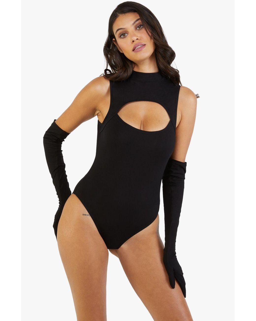 Playful Promises Black Jessenia High-Necked Body With Gloves