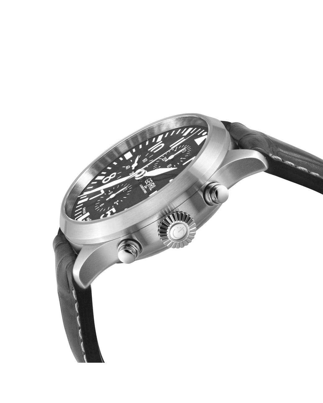 Gevril Gray Vaughn Chronograph Leather Swiss Automatic Eta 7750 Watch for men