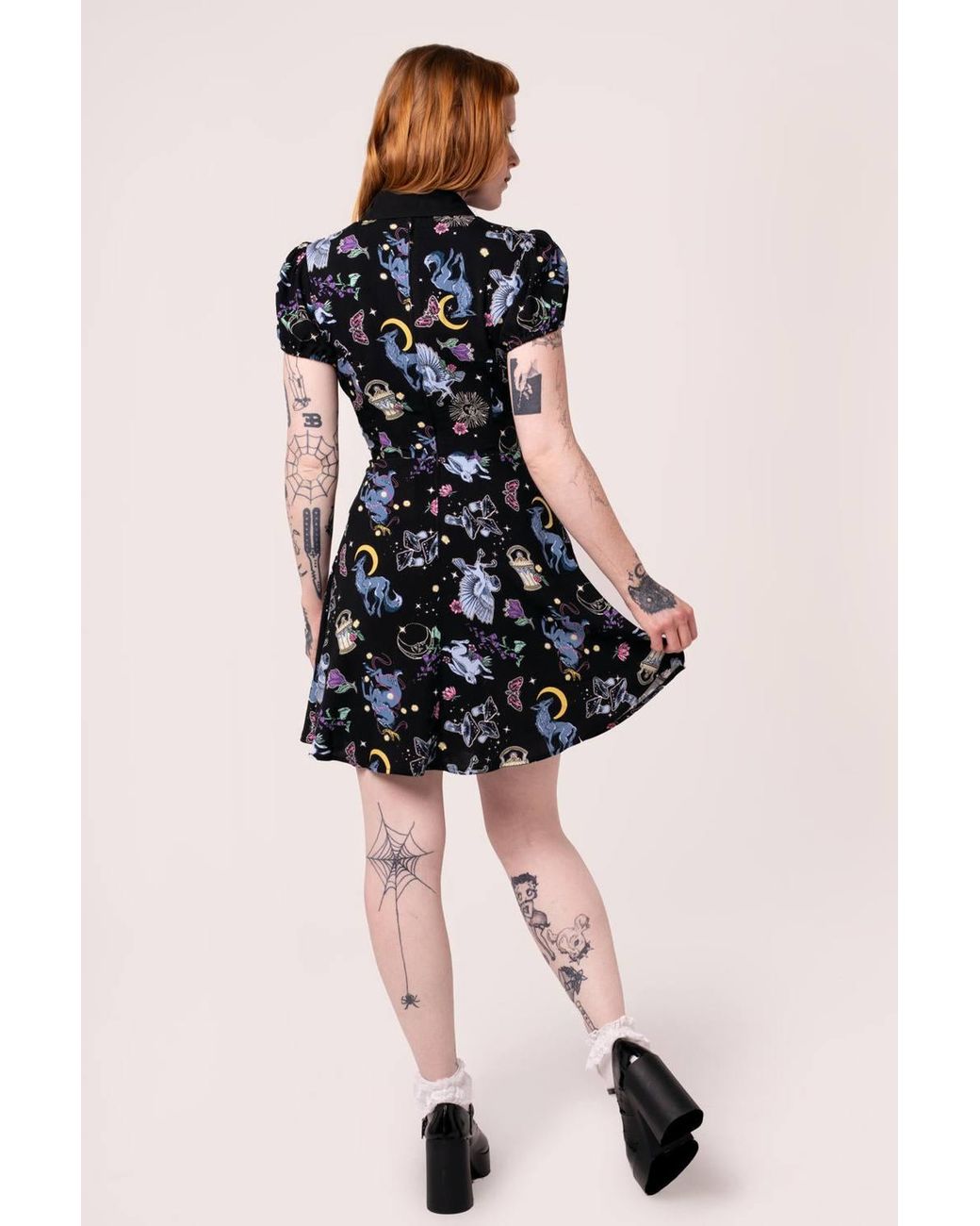 Hell Bunny Black Moonlit Bold Base Mini Dress