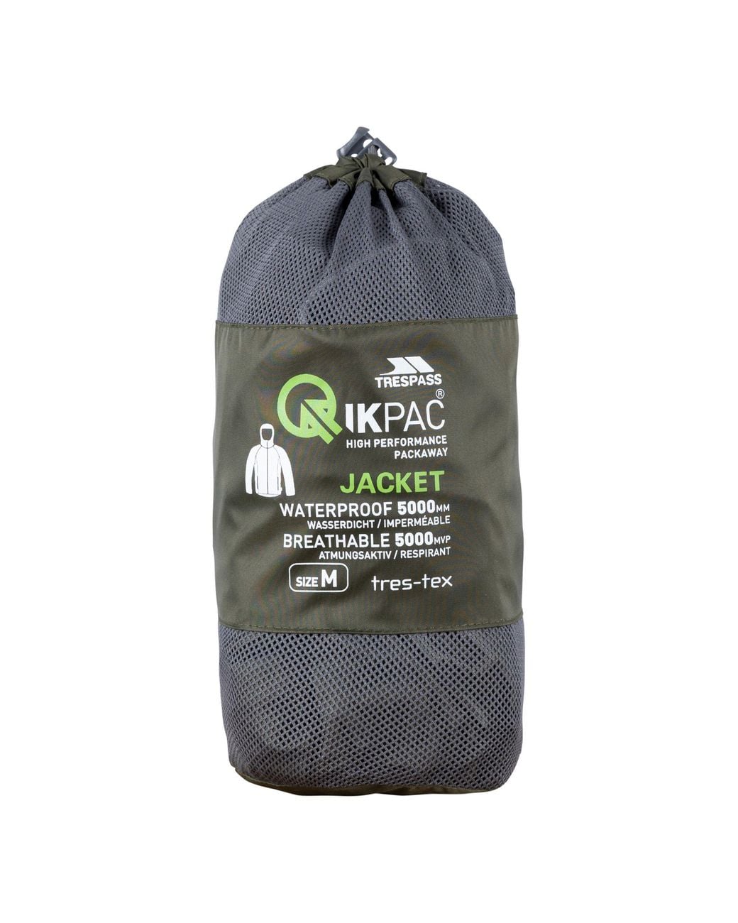 Trespass Green Qikpac X Packaway Jacket for men