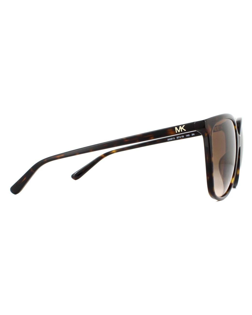 Michael Kors Brown Square Dark Tortoise Gradient Sunglasses