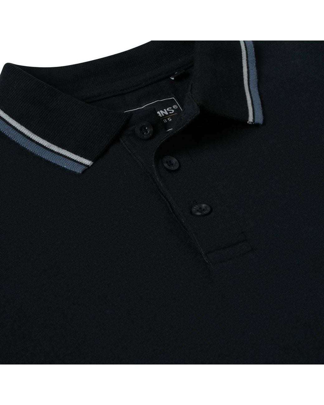 KAM Jeanswear Black Tipped Collar Polo Shirt With Pocket For for men