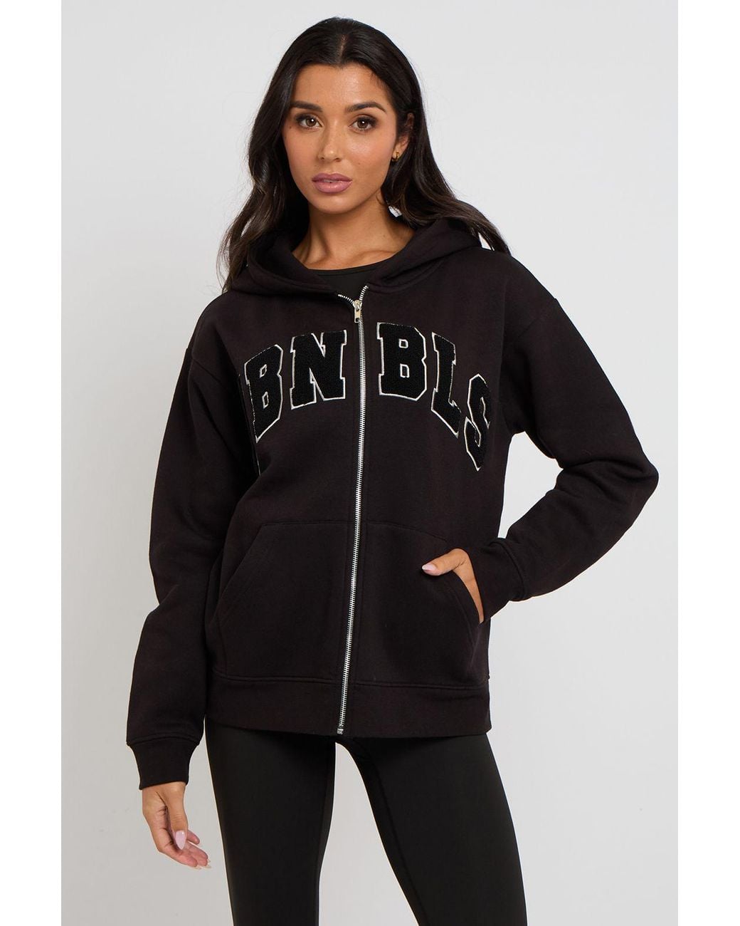 Urban Bliss Black Zip Through Hoodie