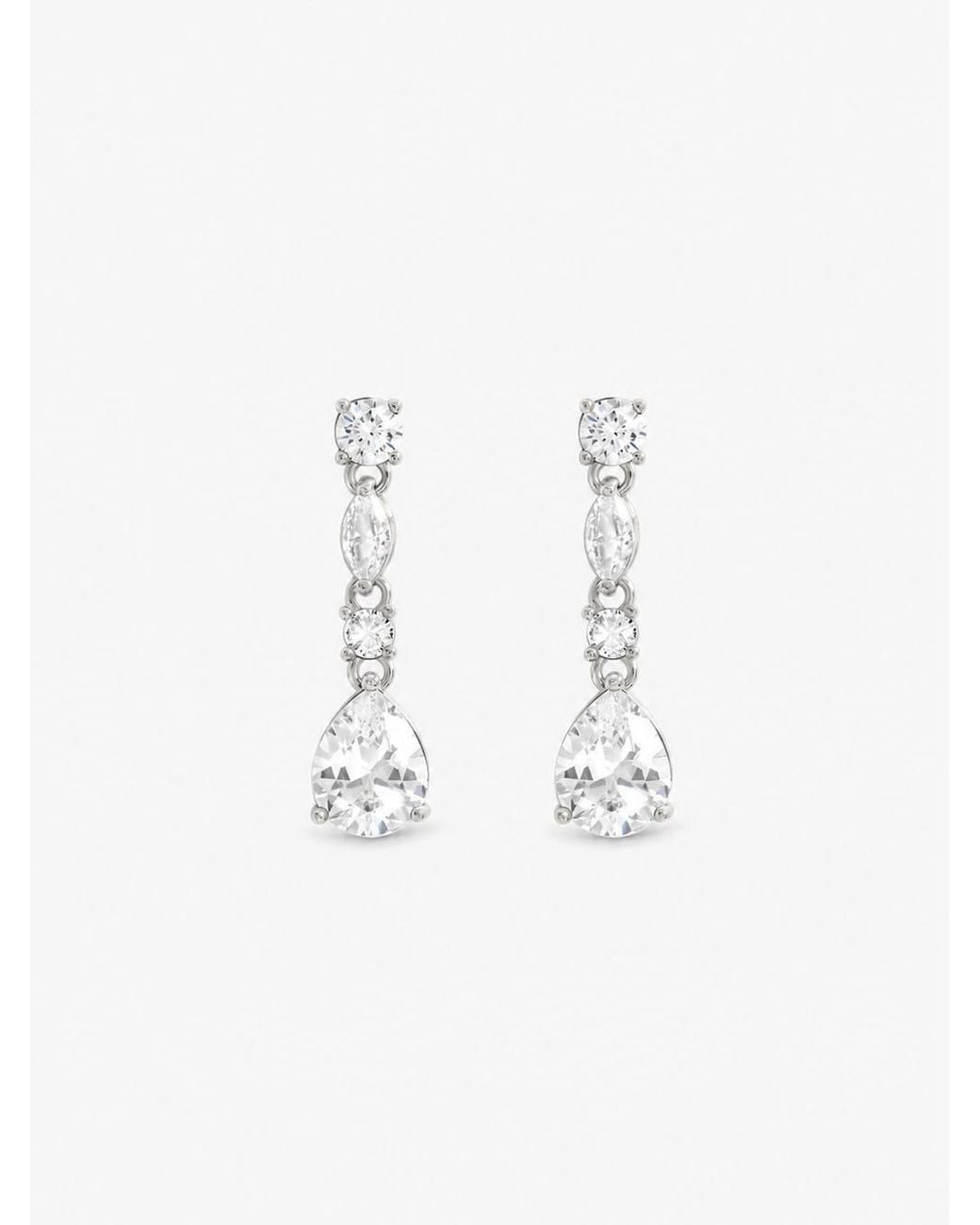 Jon Richard Metallic Rhodium Plated & Crystal Drop Earrings