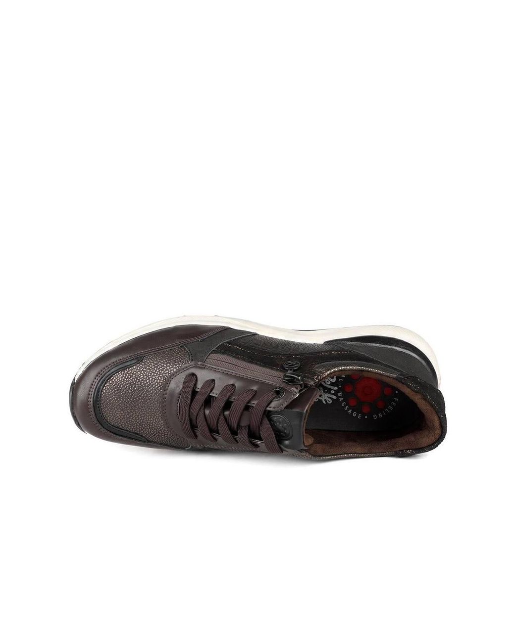 Pavers Brown Relife Flexible Zip & Lace Trainers