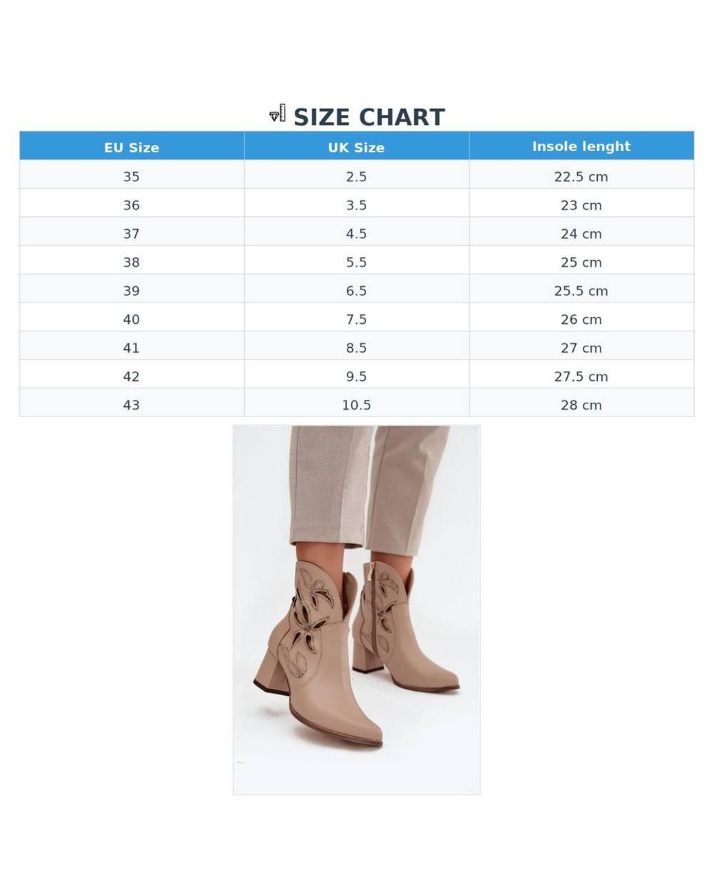 Love Lace Natural Everyday Pointed Toe Heeled Boots With Zip