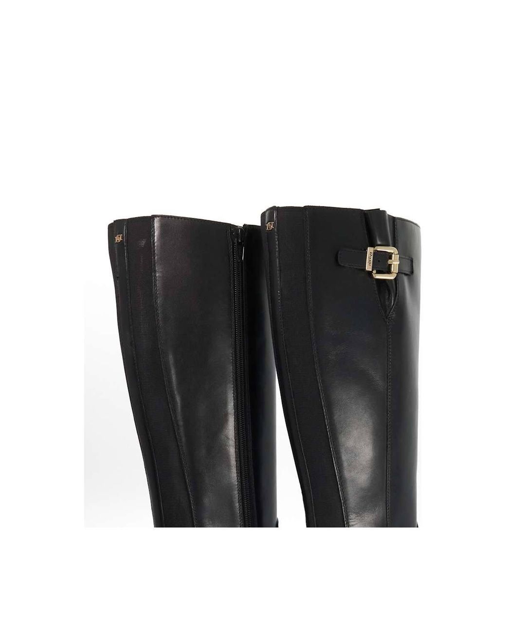 Dune Black Wide Fit 'Tali' Leather Knee High Boots