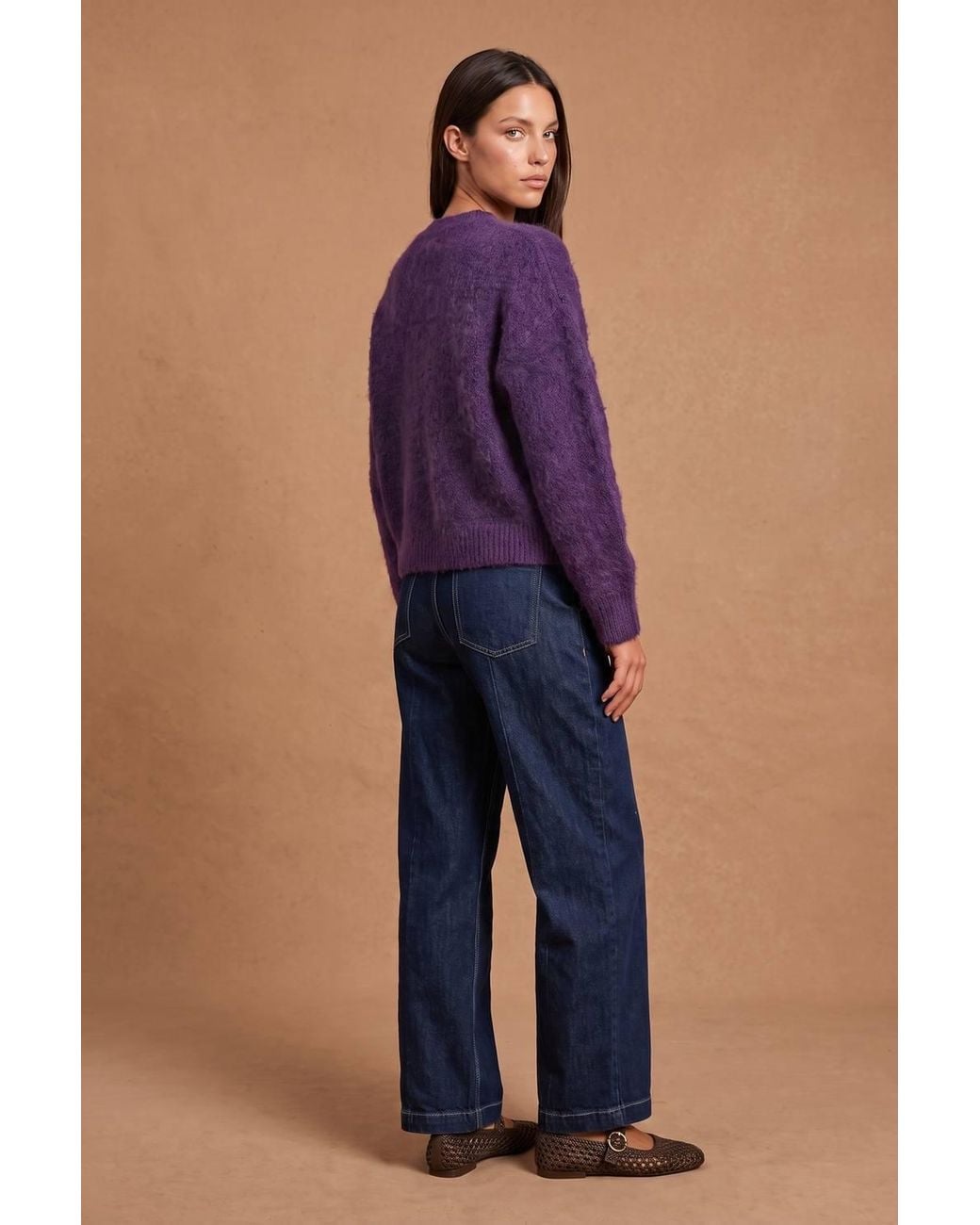 Urban Bliss Blue Wool Blend V Neck Jumper