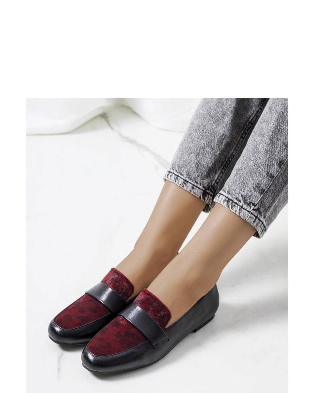 Love Lace Black Elegant Slip On Moccasin Half Shoes With Insole