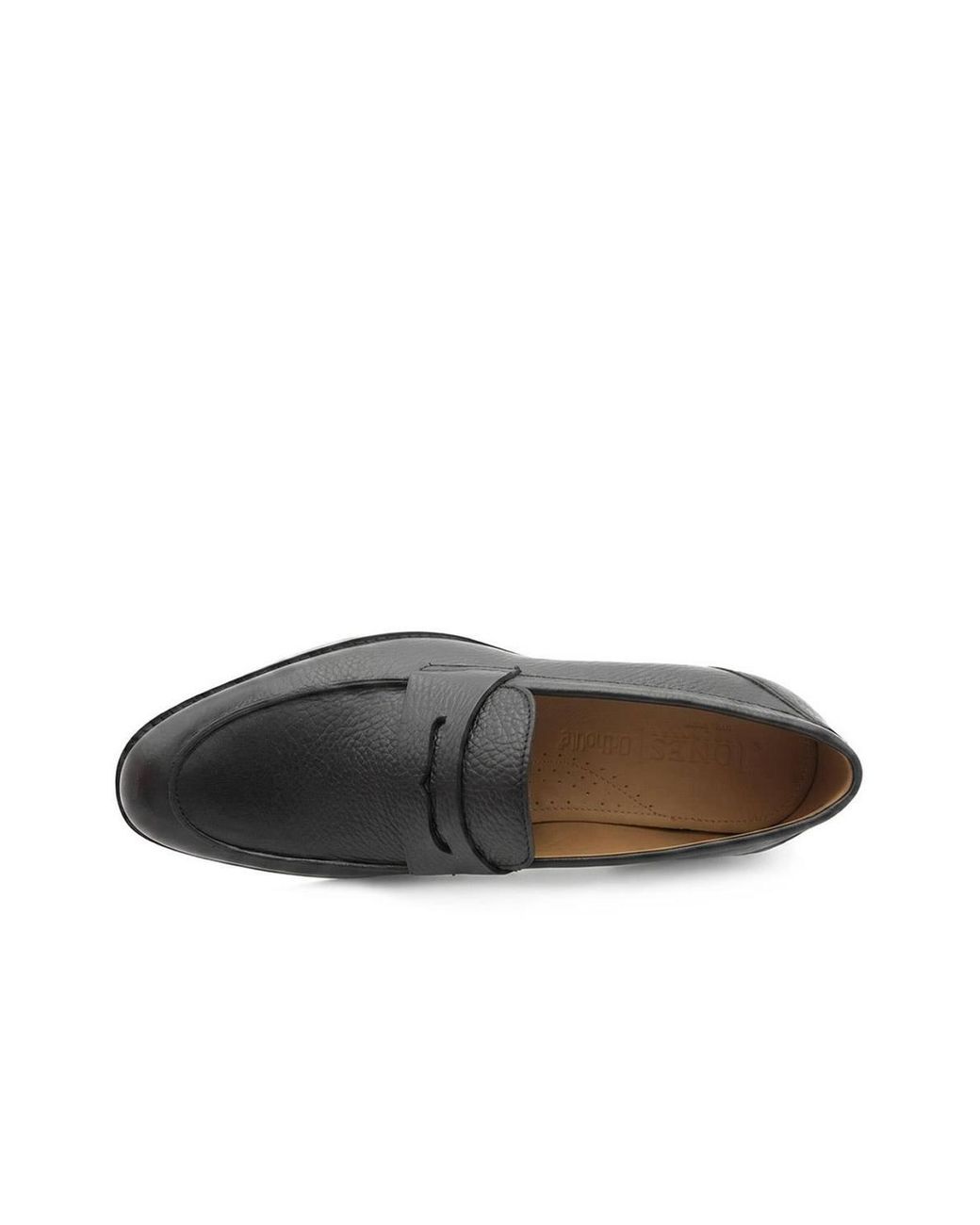 Jones Bootmaker Black Russell Leather Penny Loafers for men